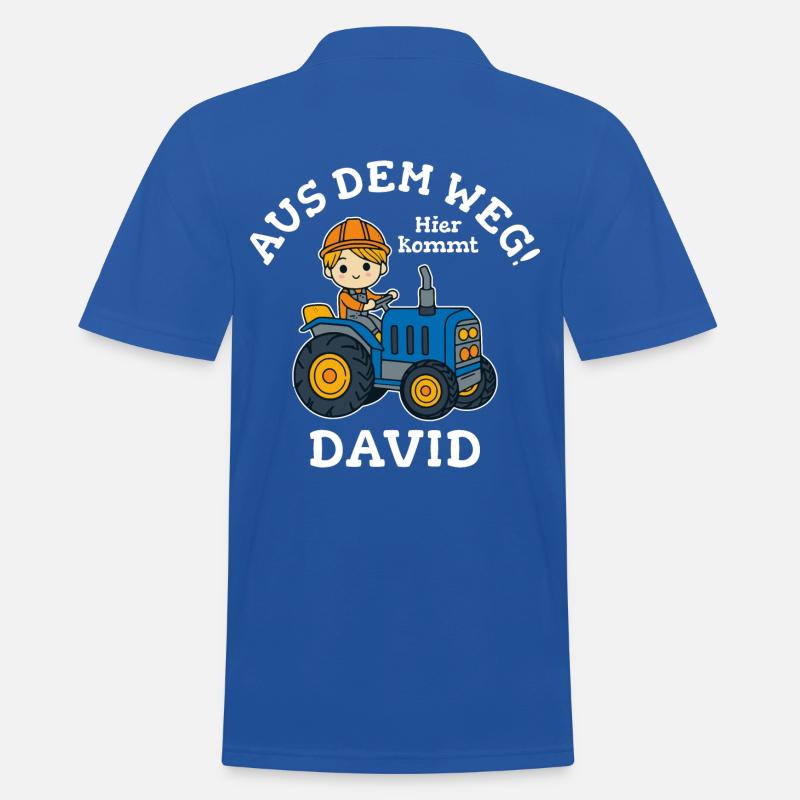 David Vorname Traktor - Männer Poloshirt - Royalblau