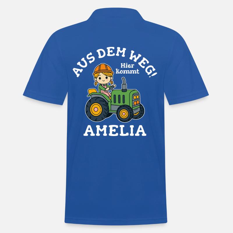 Amelia Name Traktor - Männer Poloshirt - Royalblau