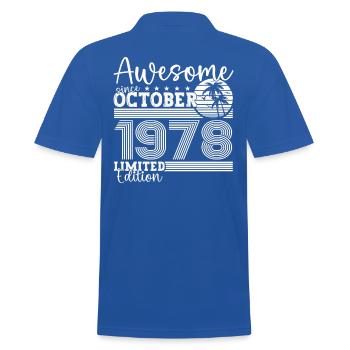 Großartig Oktober 1978 44. Geburtstag Geschenk - Männer Poloshirt - Royalblau - Hinten - Kai (181cm)