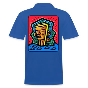 Tiki coloré abstrait - Polo Homme - bleu royal - Dos - Kai (181cm)