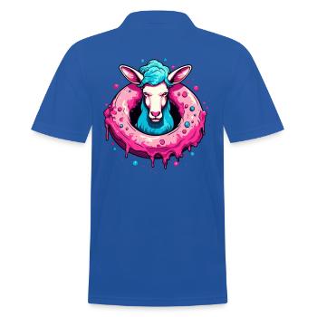 Der Donut-Schaf - Männer Poloshirt - Royalblau - Hinten - Kai (181cm)