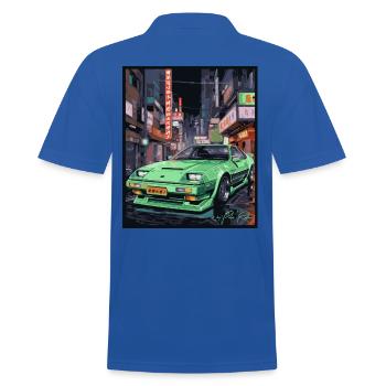 Japanisch Auto: Bosozoku Sportwagen Osaka JDM - Männer Poloshirt - Royalblau - Hinten - Kai (181cm)