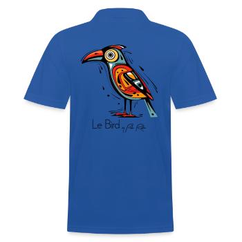 The Abstract Art Bird - Men's Polo Shirt - royal blue - Back - Kai (181cm)