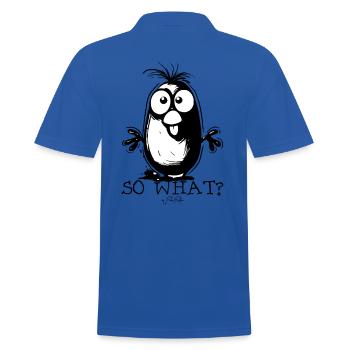 Na und, was jetzt? - Männer Poloshirt - Royalblau - Hinten - Kai (181cm)