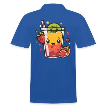 Juicy Fruit : Boisson fruitée - Polo Homme - bleu royal - Dos - Kai (181cm)