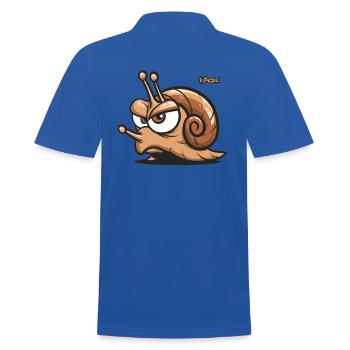 An annoyed snail - Men's Polo Shirt - royal blue - Back - Kai (181cm)