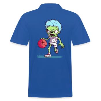 Joueur de basket-ball zombie aux couleurs de bonbons drôles - Polo Homme - bleu royal - Dos - Kai (181cm)