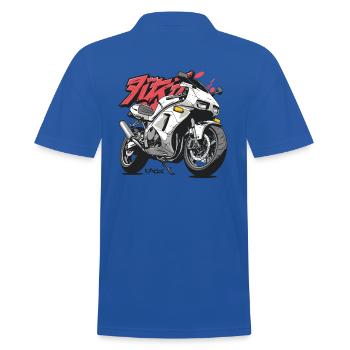 Super Cool Anime Japonais Racing Moto - Polo Homme - bleu royal - Dos - Kai (181cm)