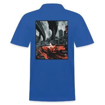 JDM Anime Japanese Super Sports Car Drift Car - Men's Polo Shirt - royal blue - Back - Kai (181cm)