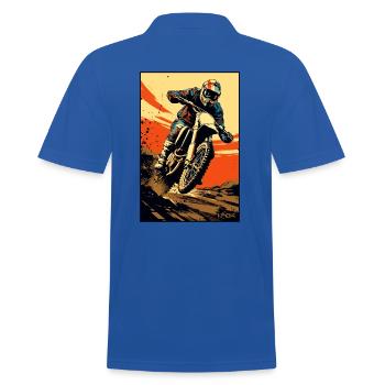 Motorcycle Illustration Motocross - Men's Polo Shirt - royal blue - Back - Kai (181cm)