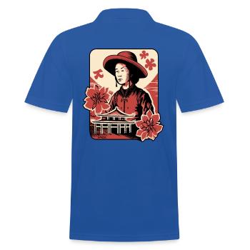 Fleurs asiatiques : Portrait d’un paysan asiatique - Polo Homme - bleu royal - Dos - Kai (181cm)