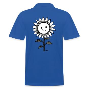 Cheerful Sunflower - Men's Polo Shirt - royal blue - Back - Kai (181cm)