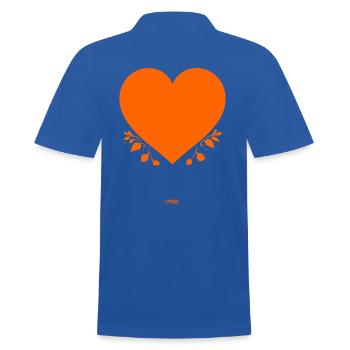 Das orangefarbene Herz - Männer Poloshirt - Royalblau - Hinten - Kai (181cm)