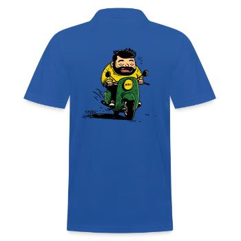 Buddy, le roi de la trottinette, motard - Polo Homme - bleu royal - Dos - Kai (181cm)