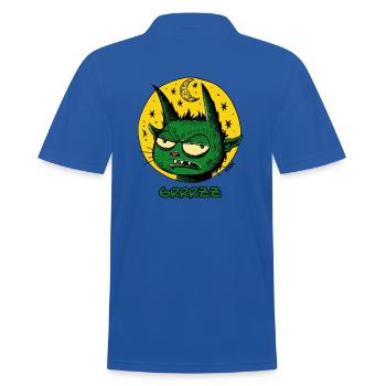 A Green Sleeping Leprechaun with Moon and Stars - Men's Polo Shirt - royal blue - Back - Kai (181cm)