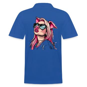Superstar und cooles Influencer Schweine -Mädchen - Männer Poloshirt - Royalblau - Hinten - Kai (181cm)