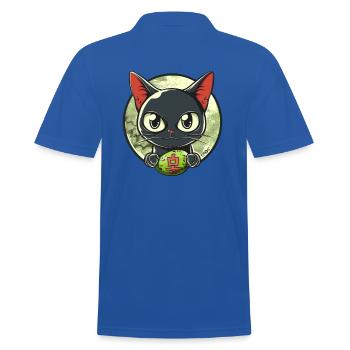 Chat japonais mignon drôle heureux - Polo Homme - bleu royal - Dos - Kai (181cm)
