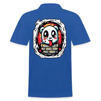 Herzen und cooler, lustiger, frecher Panda-Bär - Männer Poloshirt - Royalblau - Hinten - Kai (181cm)