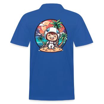 Little cute astronaut on an island - Men's Polo Shirt - royal blue - Back - Kai (181cm)