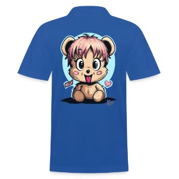 Niedlicher und Lustiger Kuschelbär: Hallo - Männer Poloshirt - Royalblau - Hinten - Kai (181cm)