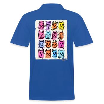 Animaux drôles et idiots et visages d’animaux - Polo Homme - bleu royal - Dos - Kai (181cm)