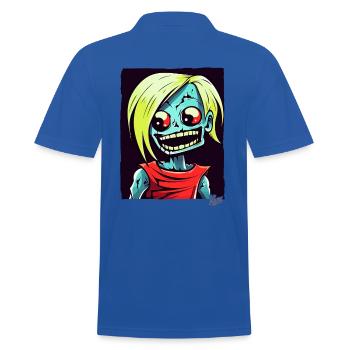 Dessin animé crâne Zombie Spinner - Polo Homme - bleu royal - Dos - Kai (181cm)