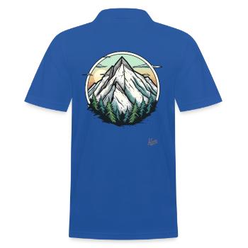Nature with trees and mountain - Men's Polo Shirt - royal blue - Back - Kai (181cm)