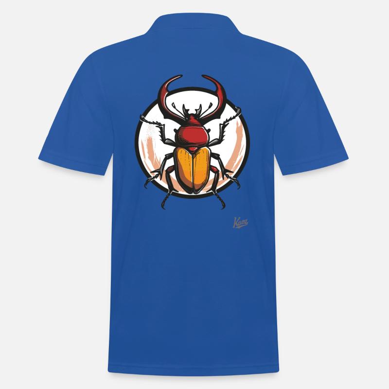 Großer, Dicker, Mächtiger XXL-Hirschkäfer - Männer Poloshirt - Royalblau