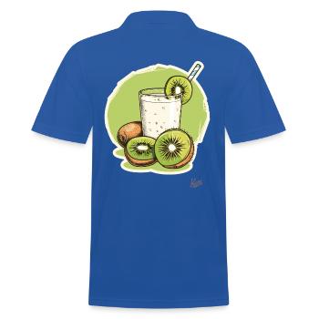 Kiwi milkshake: Drink fruit, be wild! - Men's Polo Shirt - royal blue - Back - Kai (181cm)