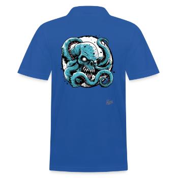 Strong and Powerful: Skull Octopus Octopus - Men's Polo Shirt - royal blue - Back - Kai (181cm)
