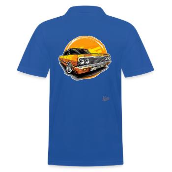 Klassischer Goldener Oldtimer: Lowrider-Style - Männer Poloshirt - Royalblau - Hinten - Kai (181cm)