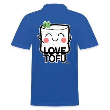 Tofu Love : Tofu Heartbreaker - Polo Homme - bleu royal - Dos - Kai (181cm)