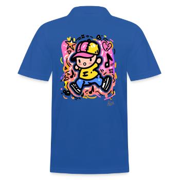Cooles Happy Kind: Breakdance Beats im Blut - Männer Poloshirt - Royalblau - Hinten - Kai (181cm)