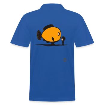 Little boy and big fish - Men's Polo Shirt - royal blue - Back - Kai (181cm)