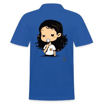 Jolie fille de dessin animé avec des bonbons - Polo Homme - bleu royal - Dos - Kai (181cm)