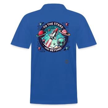 To the Stars and Beyond - Space - Men's Polo Shirt - royal blue - Back - Kai (181cm)