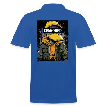Streetwear-Hoodie zensierte Ente - Männer Poloshirt - Royalblau - Hinten - Kai (181cm)