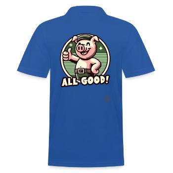 Pouce en l’air, tout va bien se passer cochon - Polo Homme - bleu royal - Dos - Kai (181cm)