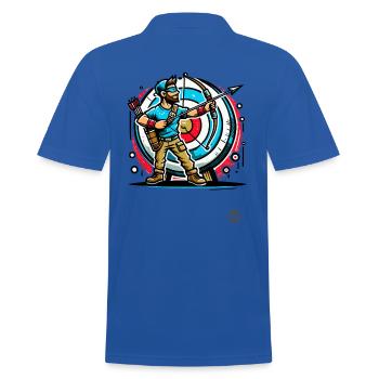 Super Bogenschütze – Pfeil und Bogen - Männer Poloshirt - Royalblau - Hinten - Kai (181cm)
