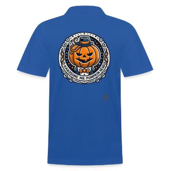 The handsome Mr. Pumpkin Head - Men's Polo Shirt - royal blue - Back - Kai (181cm)