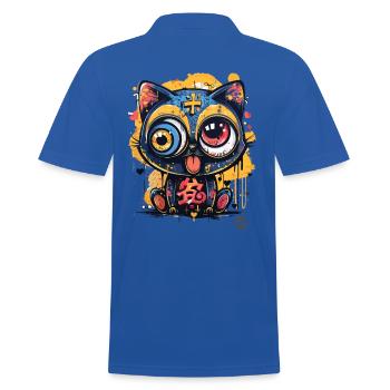 Super Crazy Cool Graffiti Cat - Polo Homme - bleu royal - Dos - Kai (181cm)