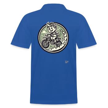Lustiger kleiner Motocross-Junge - Männer Poloshirt - Royalblau - Hinten - Kai (181cm)