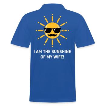 Je suis le soleil de ma femme ! (Mari / 3C Blanc) - Polo Homme - bleu royal - Dos - Kai (181cm)