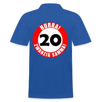 20. Geburtstag Hurra lustiger Spruch - Männer Poloshirt - Royalblau - Hinten - Kai (181cm)