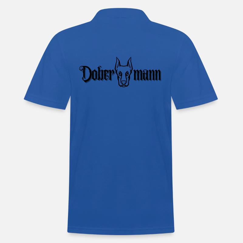 Dobermann-Schriftzug mit kupierten Dobermann - Männer Poloshirt - Royalblau