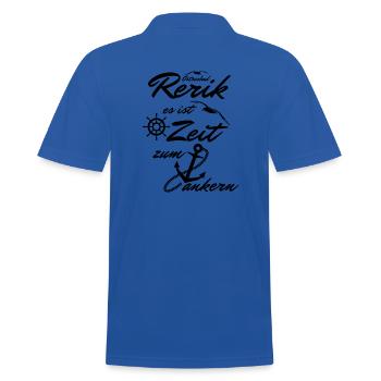 Rerik-es ist Zeit zum ankern - Männer Poloshirt - Royalblau - Hinten - Kai (181cm)