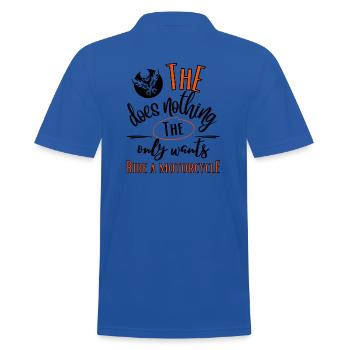 Moto-Il ne fait rien qui veut juste conduire une moto - Polo Homme - bleu royal - Dos - Kai (181cm)