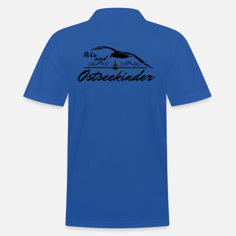 Ostseekinder- Spruch mit Anker und Möwe - Männer Poloshirt - Royalblau