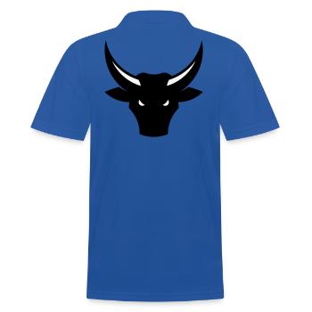 Stier / Bulle / Ochse / Stierkopf (2C) - Männer Poloshirt - Royalblau - Hinten - Kai (181cm)