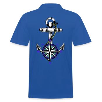 Anker Nautik Maritim Seemann Kompass Ahoi - Men's Polo Shirt - royal blue - Back - Kai (181cm)